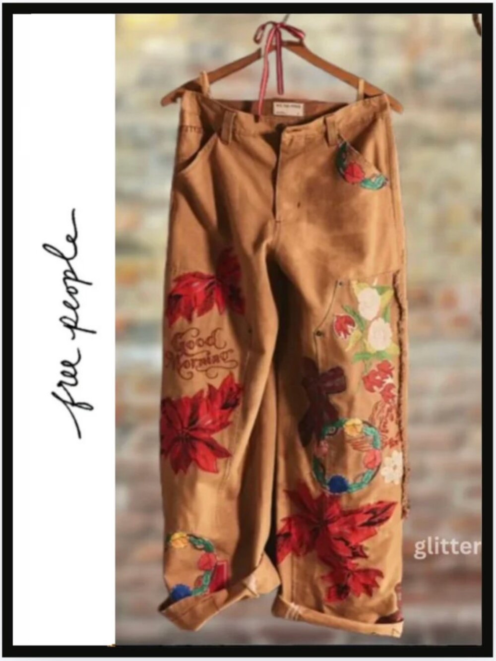 Free People We the Free Bright Time Craft Embroidered Pants MSRP $298